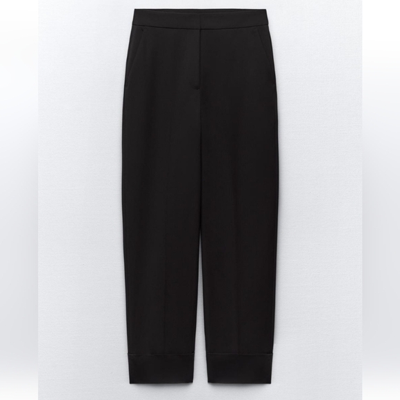 Zara Pants - Zara Turned Up Cuff Straight Leg Pants